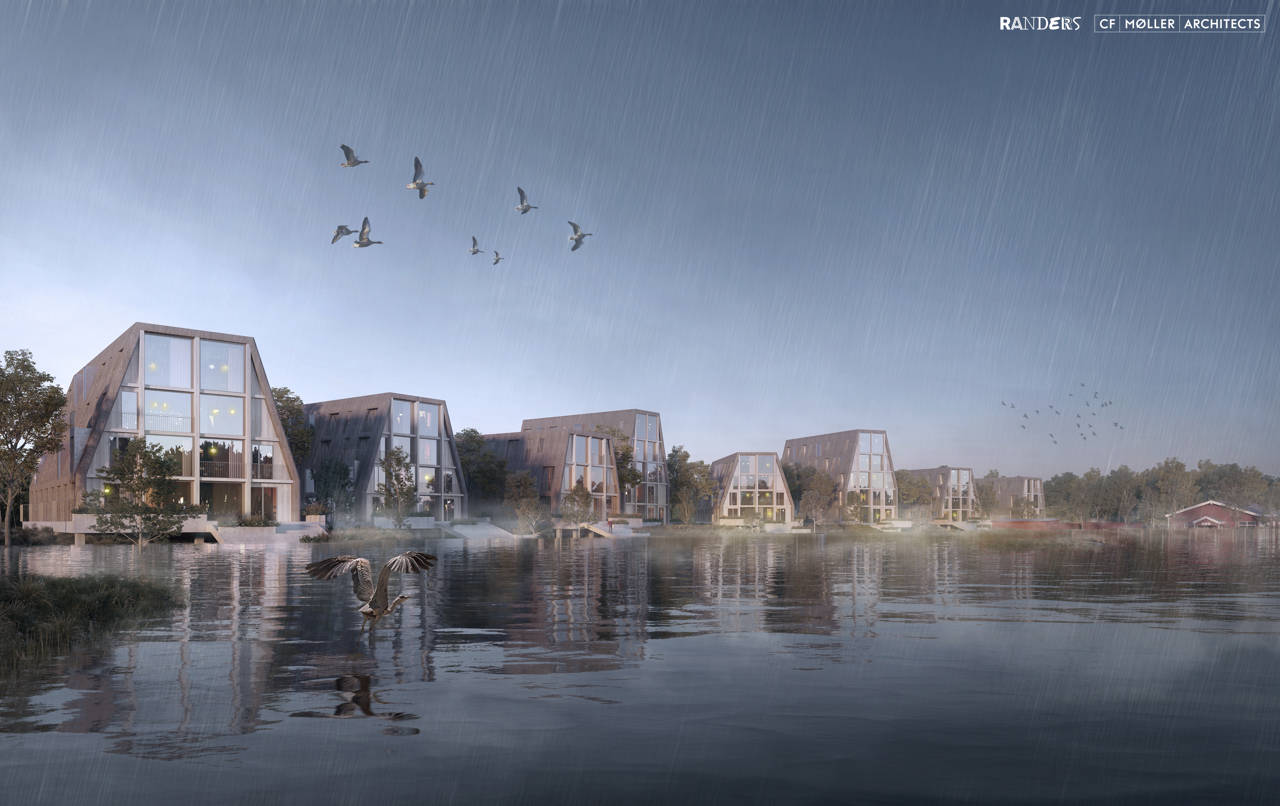 Visualisering af hvordan der vil se ud ved Brotoften ved stormflod.