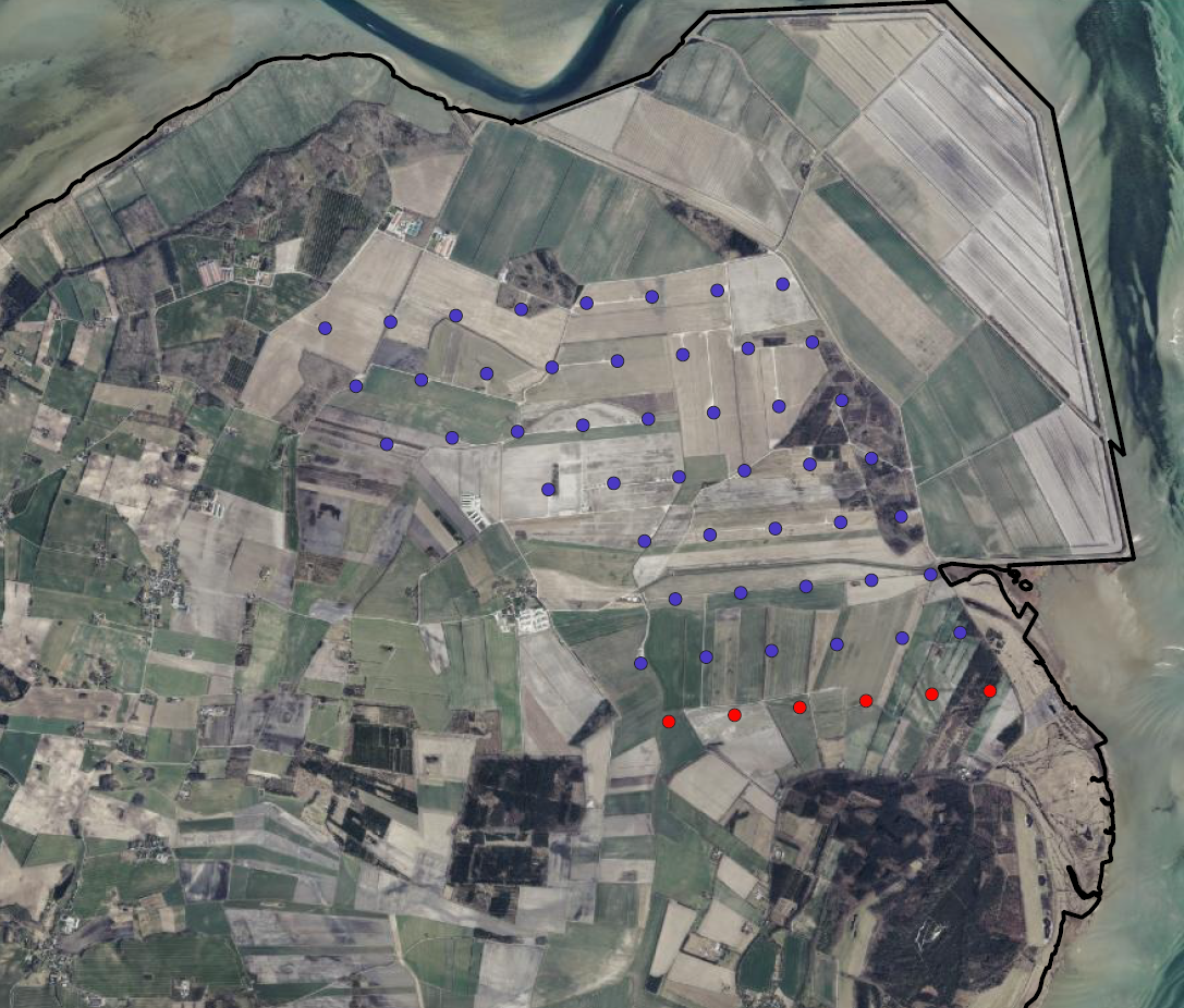 Kort med eksisterende og nye vindmoeller på energianlæg ved Overgaard