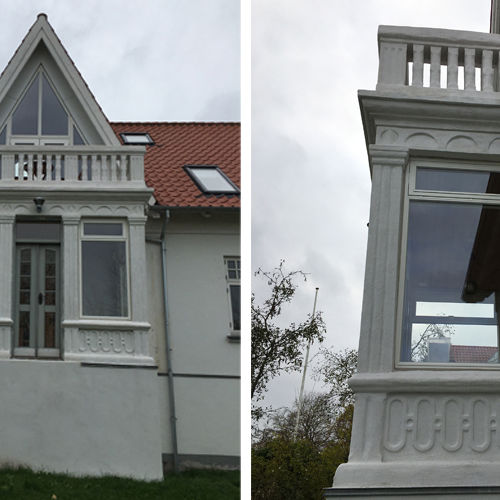 Villavej 28 efter istandsættelsen med fin hvid facade