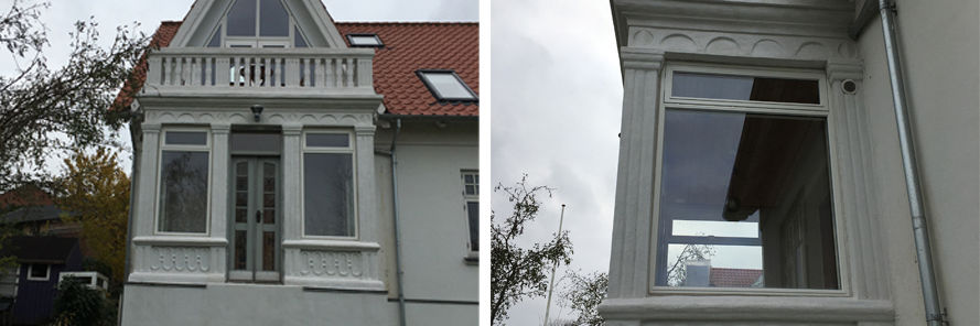 Villavej 28 efter istandsættelsen med fin hvid facade