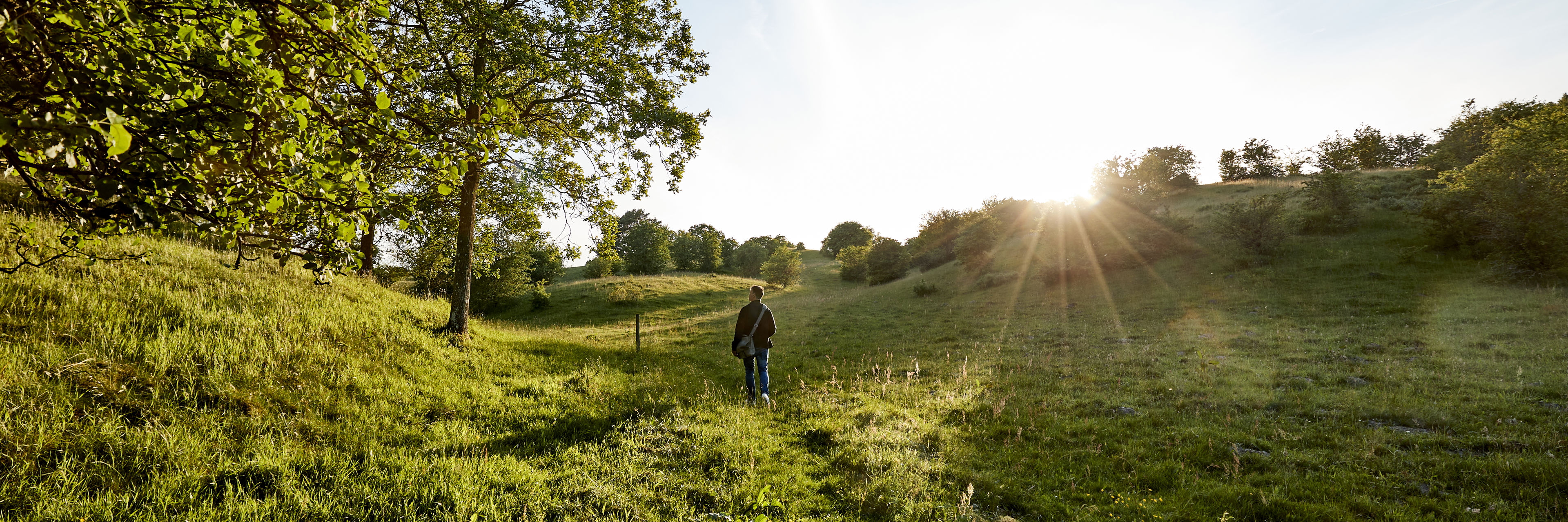 Person på travetur i Læsten Bakker