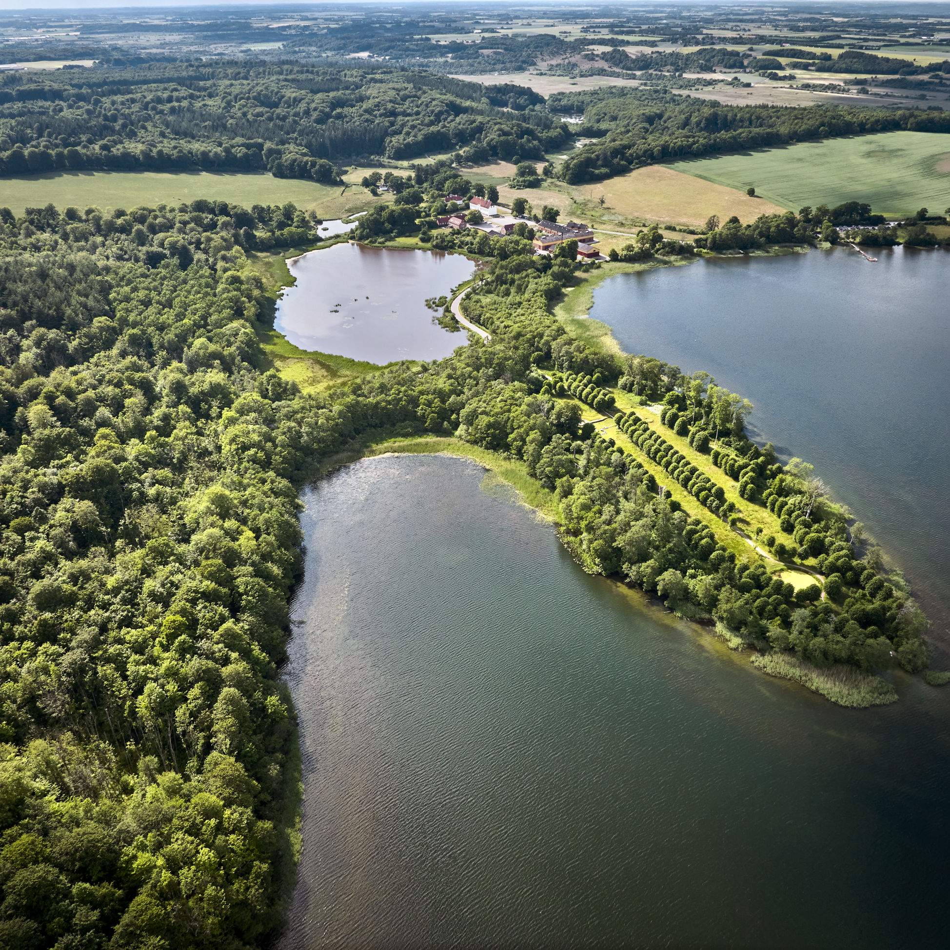 Fussingø Skov og Sø set fra luften