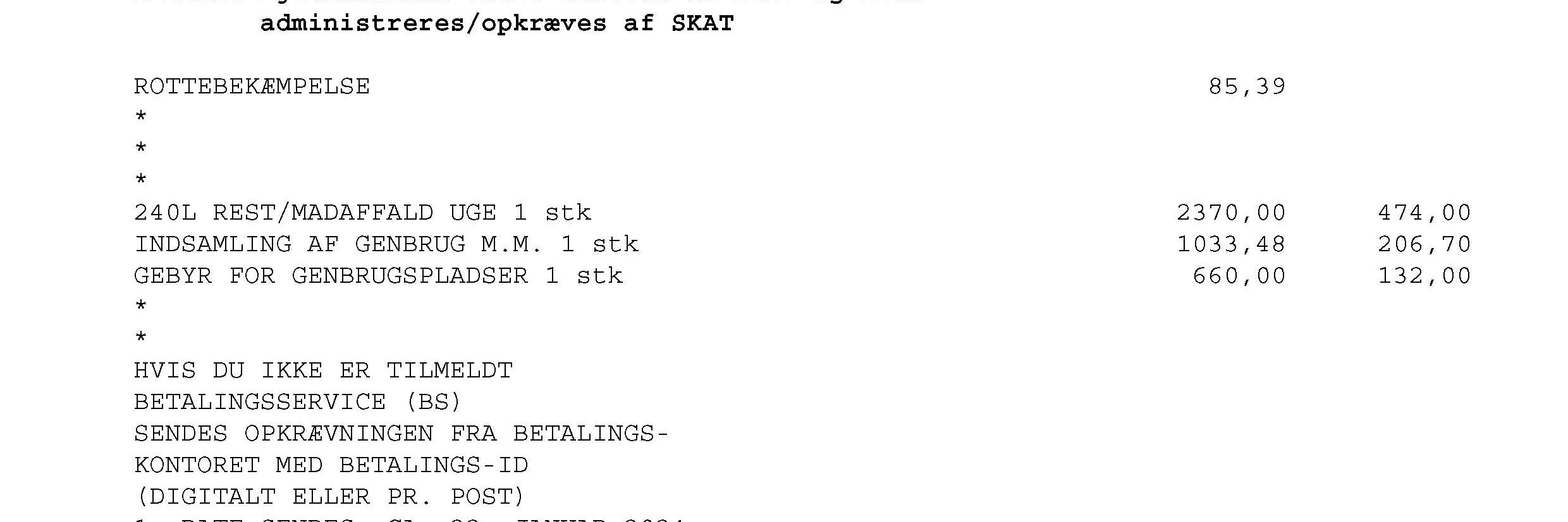 Udsnit af bidragsbillet