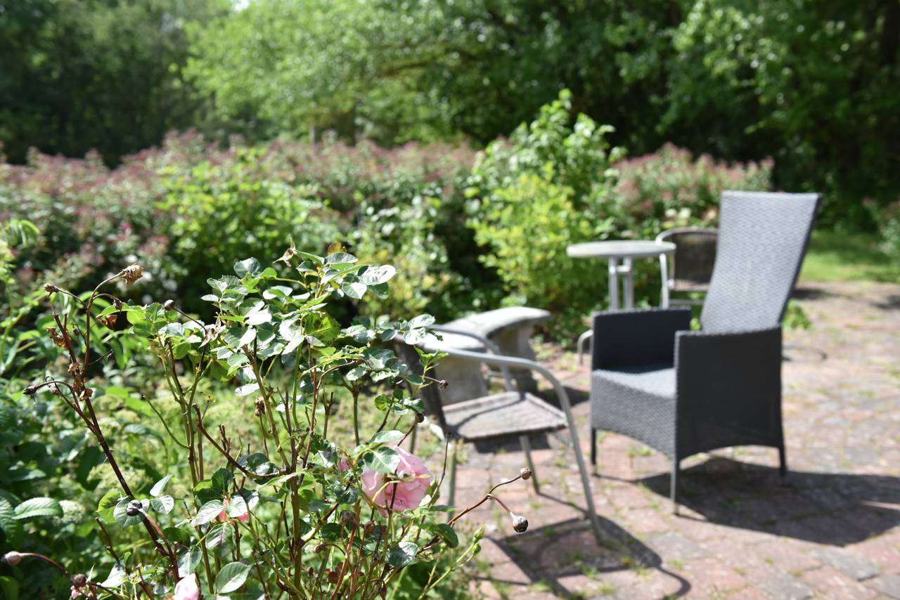 Siddepladser i udeområdet på Borupvænget