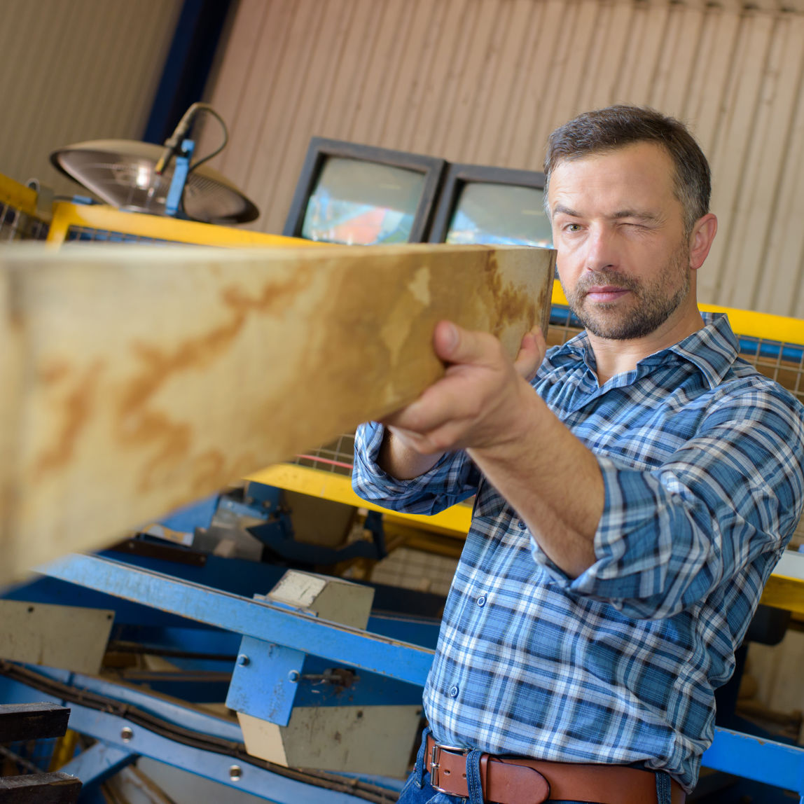Håndværker med bræt